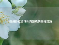 9 德州扑克全球扑克游戏的巅峰对决