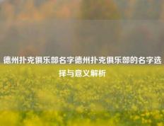 德州扑克俱乐部名字德州扑克俱乐部的名字选择与意义解析