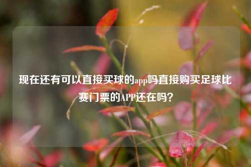 现在还有可以直接买球的app吗直接购买足球比赛门票的APP还在吗？