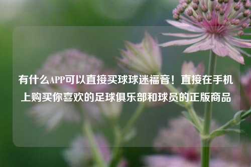 有什么APP可以直接买球球迷福音！直接在手机上购买你喜欢的足球俱乐部和球员的正版商品