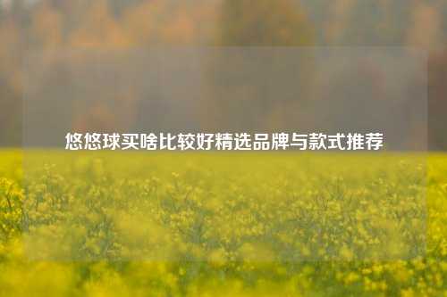 悠悠球买啥比较好精选品牌与款式推荐