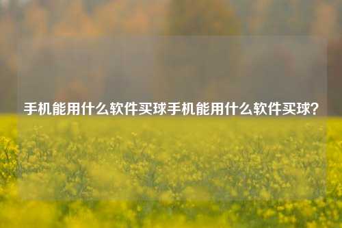 手机能用什么软件买球手机能用什么软件买球？