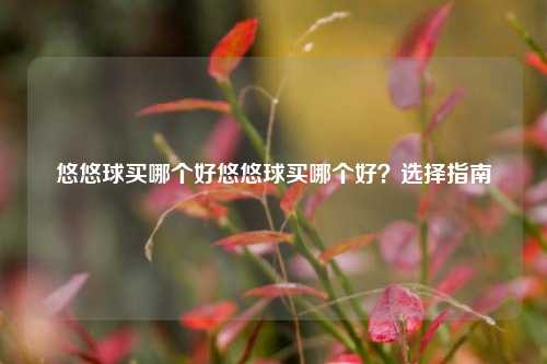 悠悠球买哪个好悠悠球买哪个好？选择指南
