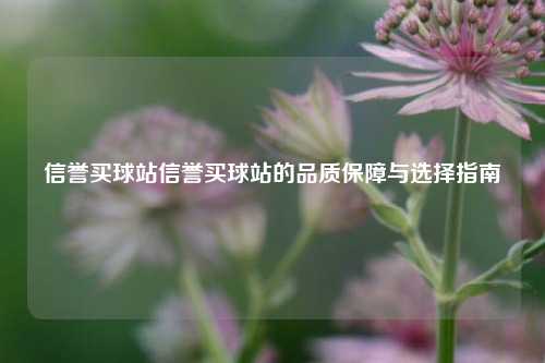 信誉买球站信誉买球站的品质保障与选择指南