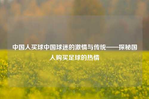 中国人买球中国球迷的激情与传统——探秘国人购买足球的热情