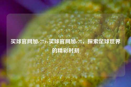 买球官网加c77,tv买球官网加c77，探索足球世界的精彩时刻