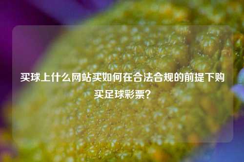 买球上什么网站买如何在合法合规的前提下购买足球彩票？