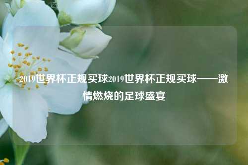 2019世界杯正规买球2019世界杯正规买球——激情燃烧的足球盛宴