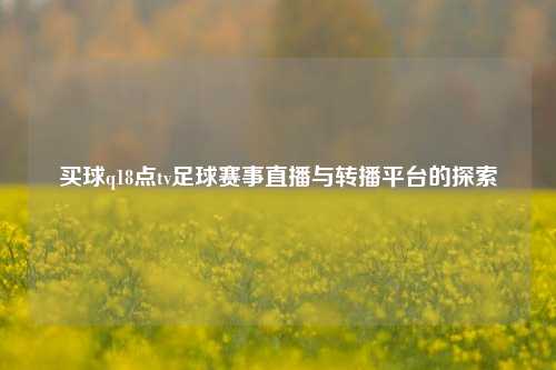 买球q18点tv足球赛事直播与转播平台的探索