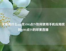 买球用什么app找AY01点TV如何使用手机应用找到AY01点TV的球赛直播