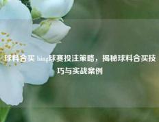 球料合买 bing球赛投注策略，揭秘球料合买技巧与实战案例