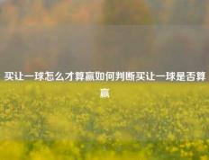 买让一球怎么才算赢如何判断买让一球是否算赢