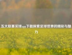 五大联赛买球app下载探索足球世界的精彩与魅力