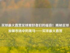 买球最火直营足球爱好者们的福音！揭秘足球加盟市场中的黑马——买球最火直营