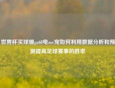 世界杯买球绷ga68电me宠如何利用数据分析和预测提高足球赛事的胜率