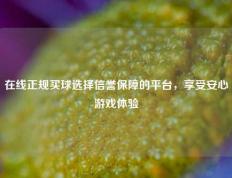 在线正规买球选择信誉保障的平台，享受安心游戏体验