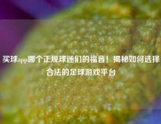 买球app哪个正规球迷们的福音！揭秘如何选择合法的足球游戏平台