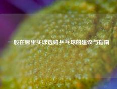 一般在哪里买球选购乒乓球的建议与指南