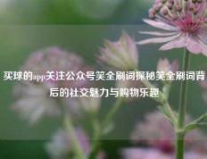 买球的app关注公众号笑全刷词探秘笑全刷词背后的社交魅力与购物乐趣