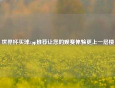世界杯买球app推荐让您的观赛体验更上一层楼