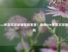 ror体育买球被骗骗局重重！揭秘ROR体育买球骗局