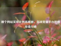 哪个网站买球比例高揭秘，足球竞猜平台的胜率排行榜