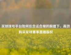 买球球号平台如何在合法合规的前提下，高效购买足球赛事直播版权