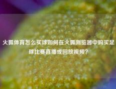 火狐体育怎么买球如何在火狐浏览器中购买足球比赛直播或回放视频？