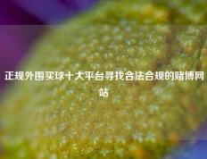 正规外围买球十大平台寻找合法合规的赌博网站