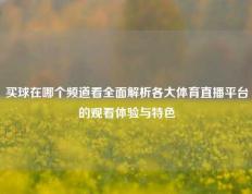 买球在哪个频道看全面解析各大体育直播平台的观看体验与特色