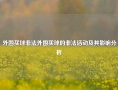 外围买球非法外围买球的非法活动及其影响分析