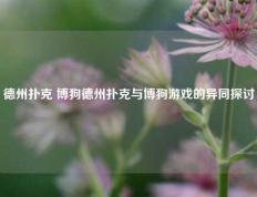 德州扑克 博狗德州扑克与博狗游戏的异同探讨