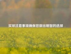 买球注意事项确保您做出明智的选择