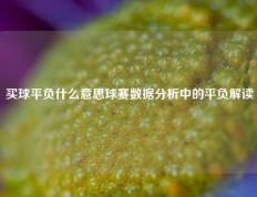 买球平负什么意思球赛数据分析中的平负解读