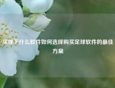 买球下什么软件如何选择购买足球软件的最佳方案