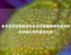 金年会买球靠谱金年会买球靠谱揭秘中国顶级足球俱乐部的幕后故事