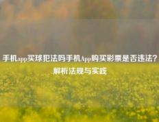 手机app买球犯法吗手机App购买彩票是否违法？解析法规与实践