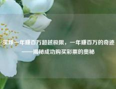 买球一年赚百万超越极限，一年赚百万的奇迹——揭秘成功购买彩票的奥秘