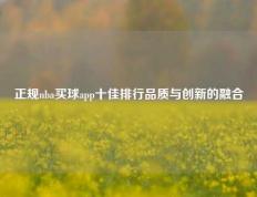 正规nba买球app十佳排行品质与创新的融合