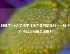 球进了APP合买携手打造完美互动体验——球进了APP合买系统全面解析