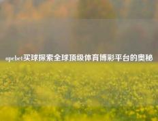 opebet买球探索全球顶级体育博彩平台的奥秘