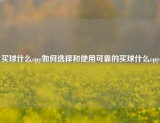 买球什么app如何选择和使用可靠的买球什么app