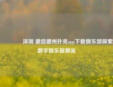 👍深圳 德信德州扑克app下载俱乐部探索数字娱乐新潮流