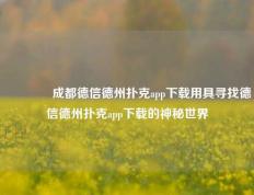 🥈成都德信德州扑克app下载用具寻找德信德州扑克app下载的神秘世界