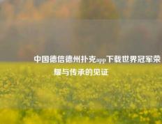 🥇中国德信德州扑克app下载世界冠军荣耀与传承的见证