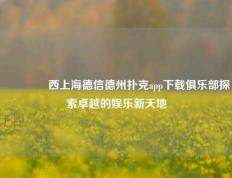 🥈西上海德信德州扑克app下载俱乐部探索卓越的娱乐新天地
