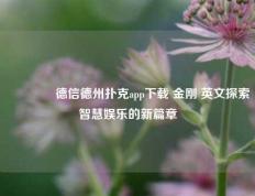 🥈德信德州扑克app下载 金刚 英文探索智慧娱乐的新篇章