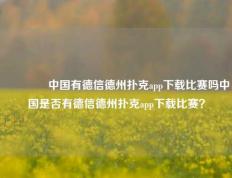 👉中国有德信德州扑克app下载比赛吗中国是否有德信德州扑克app下载比赛？
