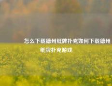 🥈怎么下载德州纸牌扑克如何下载德州纸牌扑克游戏