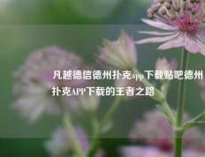 🎖️凡越德信德州扑克app下载贴吧德州扑克APP下载的王者之路